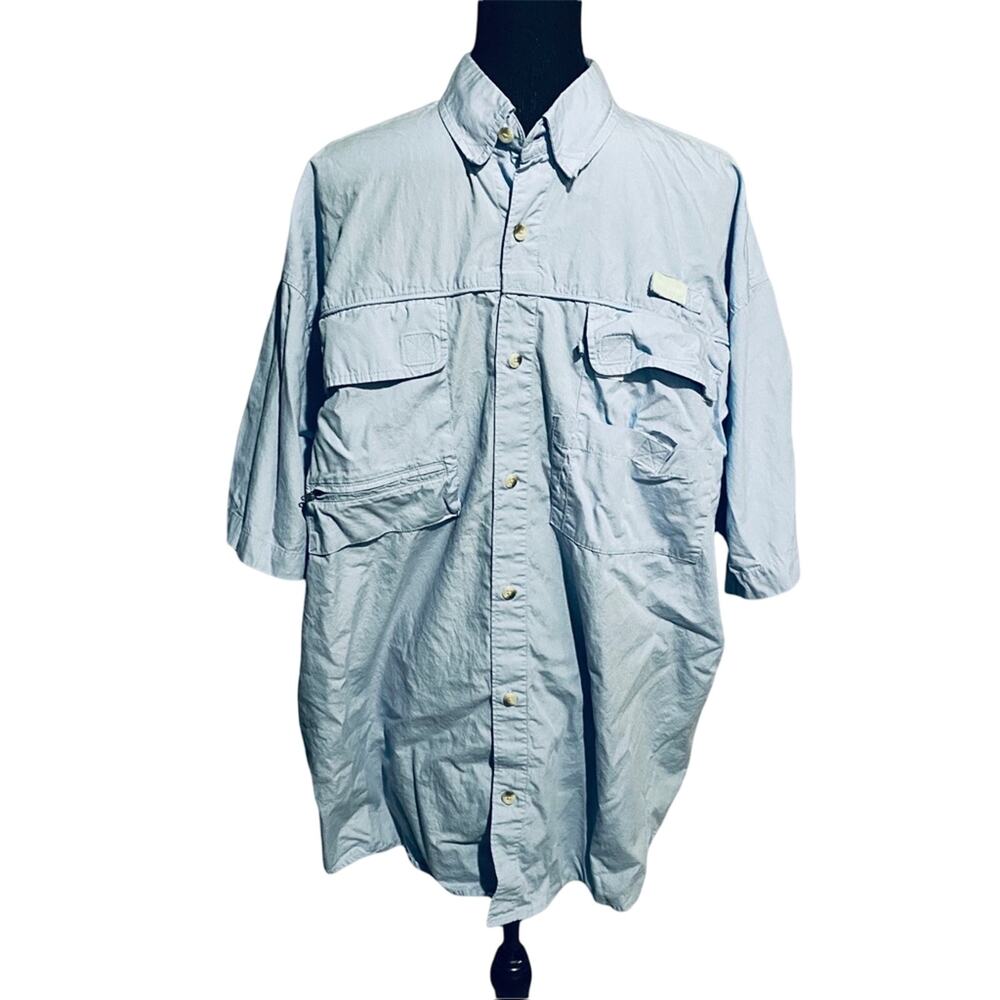 Reel Legends Light Blue Vented Fishing Performance Utility Shirt Men's XL